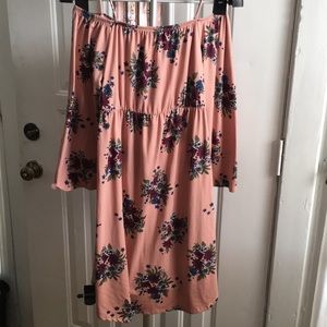 Off the shoulder pink floral dress